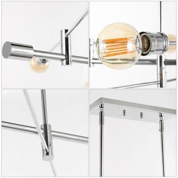 Atlas Modern Vintage Iron Arm-Adjustable LED Chandelier - JONATHAN Y